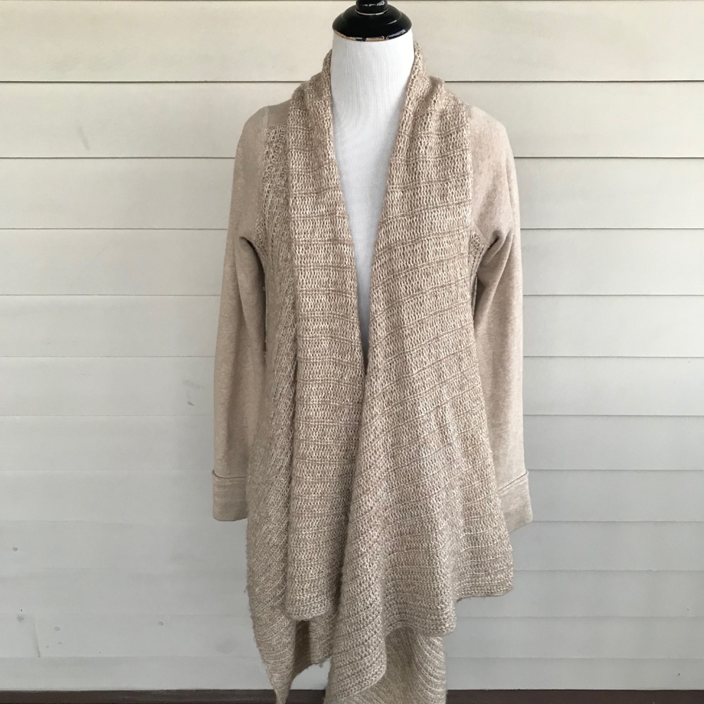 Anthropologie Taupe Draped Cardigan